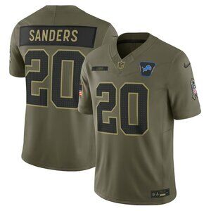 Detroit Lions Barry Sanders Olive 2025 Salute to Service  Limited nfl Jersey